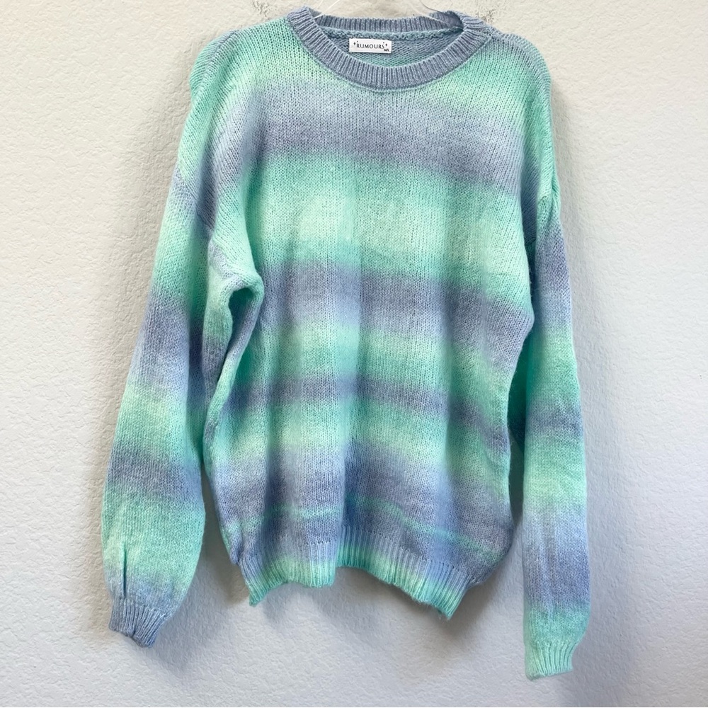 Rumours Ombre Blue Green Sweater Size M/L
